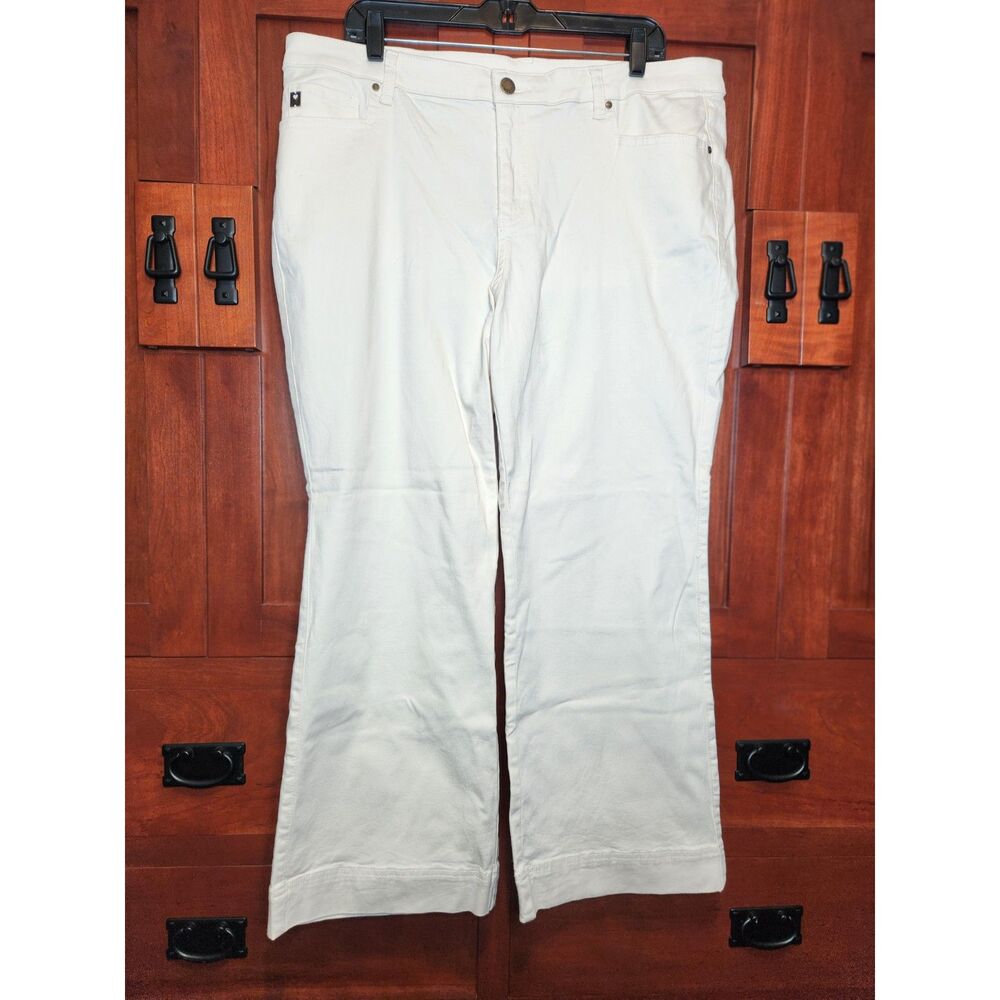 Belle Cuffed Slacks Off-White Women's Size Petite 18W